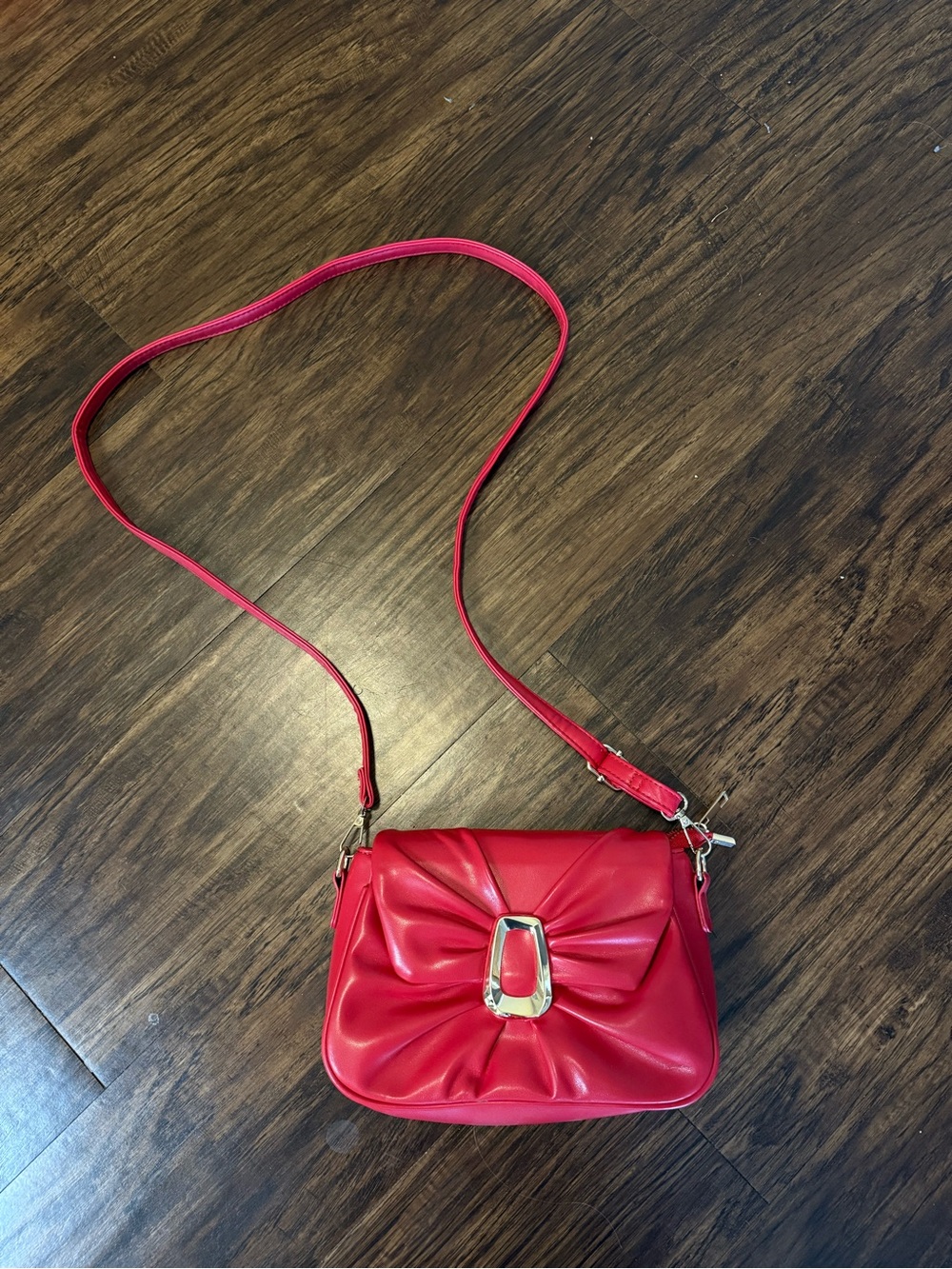 Red Bow Accent Crossbody Bag
